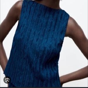 Zara Blue Blouse with Elegant Design